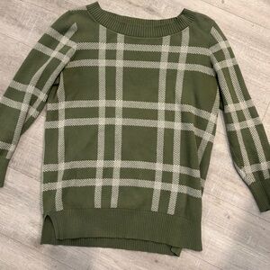 LOFT Olive Plaid Women's Sweater